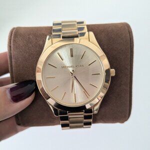 Michael Kors Slim Runway Gold-Tone Stainless Steel Watch